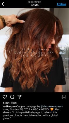 Pumpkin Spice Hair Formula, Golden Copper Hair Color Formula, Red Shades Eq Formulas, Red Hair Toner, Blonde Vs Brunette Before And After, Warm Copper Balayage, Dimensional Copper Hair