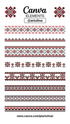 Ukrainian embroidery seamless borders - Canva Canva Codes, Elements Canva, Graphic Shapes Design, Adobe Photoshop Design, Email Marketing Template, Element Design