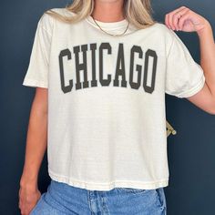 vintage Chicago Baseball cropped Tshirt Chicago Shirt Baseball T-shirt retro Chicago Tee Chicago Gift Comfort Color Crop Top -Please check Color and Size Charts before placing the order. You can find them in the listing's photos (Depending on what device you are viewing this listing colors may vary slightly). -Returns and exchanges are accepted only if there are defects "No Extra Costs" We create custom t-shirts with great designs for everyone's liking. If you don't find the size or color you wo Retro Cropped Crew Neck T-shirt For Streetwear, Retro Crew Neck Cropped T-shirt With Screen Print, Retro Cotton Crop Top With Letter Print, Vintage White Short Sleeve Crop Top, Vintage Screen Print Cropped T-shirt For Streetwear, Vintage Cropped T-shirt With Screen Print For Streetwear, Vintage Graphic Print Crop Top, Vintage White Crew Neck Crop Top, White Vintage Cropped T-shirt With Short Sleeves