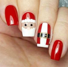 Nails Art Natal. There are any references about Nails Art Natal in here. you can look below. I hope this article about Nails Art Natal can be useful for you. Please remember that this article is for reference purposes only. #nails #art #natal Santa Nail Art, Nail Noel, Anting Manik, Santa Nails, Xmas Nail Art, Nagellack Trends, Cute Christmas Nails, Christmas Gel Nails, Christmas Nail Art Designs