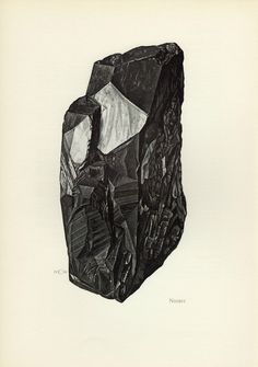 a black and white drawing of a rock