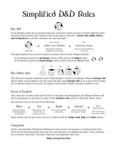 a page with instructions on how to use the d & d rules for an article