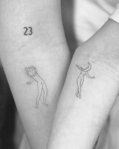 two small tattoos on the arms of people