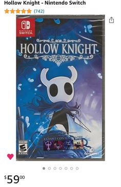 the cover for hollow knight on nintendo wii