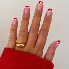 Model: AA-cw128. Color Tone:Red Line. Nail Finishes:Glossy. Nail Length:short. Nail Pattern:holiday elements. Nail Shape:square shape. Faster shipping. Better service Santa Hat Nails, Santa Nails, Easy Nails, Christmas Gel Nails, French Nail Designs, Nail Swag, Xmas Nails, Christmas Nail Designs