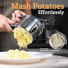 PriorityChef Large 15oz Potato Ricer, Heavy Duty Stainless Steel Potato Masher and Ricer Kitchen Tool, Press and Mash Kitchen Gadget For Perfect Mashed Potatoes - Everytime Avocado Baby Food, Perfect Mashed Potatoes, Fruit Press, Fluffy Mashed Potatoes, Ricers, Potato Ricer, Potato Masher, Vegetable Tools, Creamy Mashed Potatoes