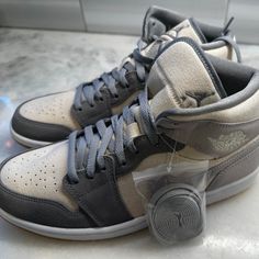 Nike Air Jordan 1 Mid Se Coconut Milk Particle Grey Mens Dn4281-100 Never Worn Nike Custom Fade-resistant Lace-up Sneakers, Nike Air Max Black, Nike Sb Janoski, Grey Man, Nike Air Max Excee, New Nike Air Force, Nike Max, Air Jordan 1 Mid Se, Nike Air Jordan 1 Mid