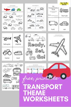 transport theme worksheets for kids to practice transportation