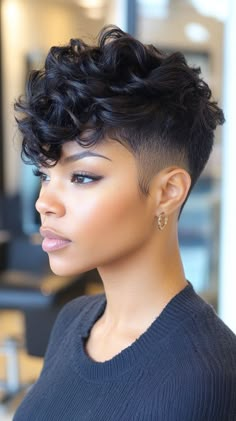 ✨ Want to boost your confidence? Create the illusion of thicker hair with this Easy Haircuts Short Haircuts for Black Women. Master the art of creating face-framing highlights. Enhances natural hair color without the need for full coloring. Easy to maintain and style at home. Click for a step-by-step guide! #EasyHaircutsShortHaircutsforBlackWomen Short Curly Cuts For Black Women, Easy Haircuts, Short Haircuts For Black Women, Framing Highlights, Tapered Natural Hair, Haircuts For Black Women, Short Hair Images, Easy Hair Cuts, Stylish Short Haircuts