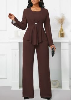 Color:Dark Coffee;Size:S;Size:M;Size:L;Size:XL;Size:XXL;Package Contents:1 X Jumpsuit , 1 X Cardigan;Occasion:Other;Style:Casual; Dressy Pant Suits, Jumpsuit And Cardigan, Semi Formal Attire, Jumpsuit Outfits, Trendy Jumpsuit, 2piece Outfits, Dark Coffee, Jumpsuits And Romper, Romper Outfit