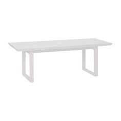 a white rectangular table on a white background