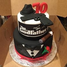 The Godfather | 34 Movie-Inspired Cakes All Film Fans Will Appreciate 50th Birthday Themes, Movie Cakes, Elegant Birthday Cakes, 60th Birthday Party, Cakes For Men, Cake Boss, Cake Creations, Creative Cakes, Cakes And More