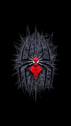 a spiderman face with red eyes and black background