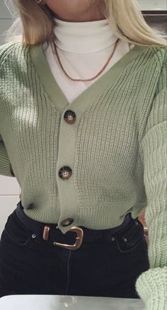 Green Cardigan, Causual Outfits, Mode Inspo, 가을 패션, Outfit Inspo Fall, Business Casual Outfits, Mode Inspiration, Outfit Casual, Winter Fashion Outfits