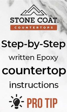 a poster with the words step - by - step written epox countertop instructions