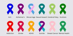 an image of different colored awareness ribbons