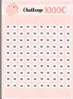 a pink and white poster with the words challenge 100 on it