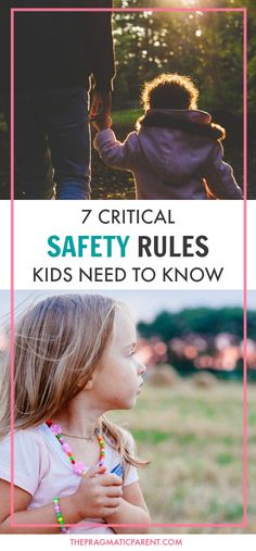 two children holding hands with the text 7 crucial safety rules kids need to know