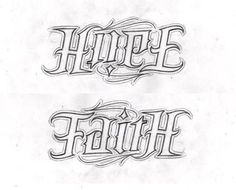 two different styles of tattoo lettering