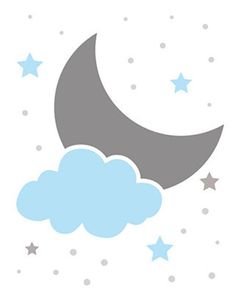 the moon and cloud are in the sky with stars on it's back ground