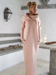 Sukienki Maksi, Maxi Dress Winter, Elegant Maxi Dress, Maxi Robes, Turtle Neck Dress, Plus Size Maxi Dresses, Loose Dress, Dress Plus Size, Plus Size Dress