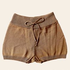 Urban Outfitters Lumiere Tan Knit Shorts. Small And Medium Available. New With Tag In Perfect Condition Short Knit Stretch Bottoms, Fitted Knit Shorts, Stretch Knitted Casual Bottoms, Soft Knit Beige Bottoms, Beige Knit Shorts For Loungewear, Beige Knit Beach Bottoms, Beige Knit Bottoms For The Beach, Beach Knit Beige Bottoms, Fitted Knit Shorts For Summer