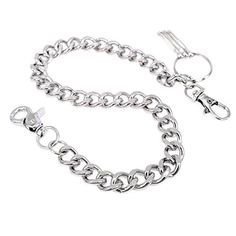 PRICES MAY VARY. 【Zinc Alloy】Wallet chain is made of zinc alloy metal, making it durable and strong, and not easy to fade, rust or break in long-term use! 【Easy to use】Keys chains for men with 3pcs clips 【Versatile】It can be used as a pants chain for daily wear, or as a wallet chain and key chain 【Length】Chains for pants length 47cm/18.5inch,weight 135g/4.8ounce 【Replacement and Refund】we are happy to provide friendly and helpful service to meet our customer's requirements, if there is any probl Jean Wallet, Chain Jeans, Chain Pants, Punk Jeans, Jeans Chain, Pants Chain, Pocket Chain, Pant Chains, Belt Chain