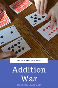 Addition And Subtraction Card Games, Math Addition Games, Educational Math Games, Math Card Games, Fun Educational Games, Addition Games, Maths Games, Family Card Games, Math Games For Kids