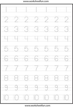 Number Tracing – One Worksheet / FREE Printable Worksheets Reference Template, Preschool Number Worksheets, Abc Worksheets