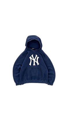 Nyc Sweatshirt, Nyc Hoodie, Hoodies Aesthetic, Streetwear Hoodie, Navy Hoodie, Vintage Hoodie, Fire Fits, Winter Fits, Embroidered Hoodie