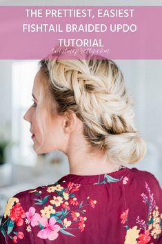 Wedding season is here and I'm sharing the perfect hairdo for a bride or guest! Fishtail Braided Updo Tutorial a step by step by www.twistmepretty.com #weddinghair #hairupdo Fishtail Braid Bun, Braided Updo Tutorial, Easy Fishtail Braid, Hairstyling Tips, Bun Twist, Braid Updo Tutorial, Fishtail Braid Updo, Fishtail Updo, Braid Updo