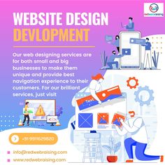 an advertisement for web design development