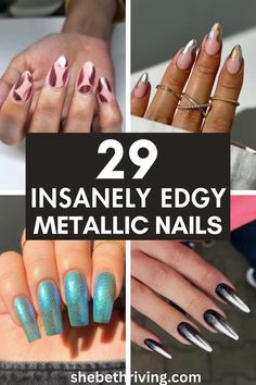 Metallic Nails Designs Chrome Nail Ideas Art Designs, Silver Manicure Ideas