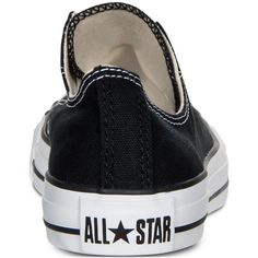 Classic, all-American style and comfort combine in the Converse Chuck Taylor® All Star® Ox. The soft canvas upper comes in a variety of colors for a versatile look..Converse women's sneakers.Lace-up style.Vulcanized outsole.Style No. W7652.Women's athletic footwear from Finish Line.Canvas upper; Rubber outsole Black Chuck Taylors, Black Chucks, Converse Sneakers, Lacing Sneakers, Trend Fashion, Converse Chuck Taylor All Star, Sneaker Collection, Womens Converse, Finish Line