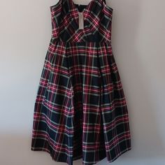 Adorable Plaid Dress. Spaghetti Straps. Zip Back. Fitted Bodice. A-Line Skirt. Size 8. Plaid Sleeveless Party Dress, Fitted Plaid Dresses With Spaghetti Straps, Black Sleeveless Holiday Dress, Plaid Summer Holiday Dress, Dress Spaghetti Straps, J Crew Dress, Crochet Halter Tops, Dress Spaghetti, Levi Jeans 501