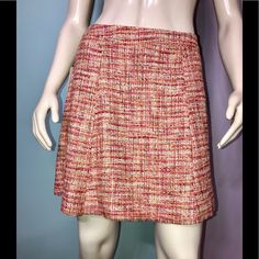 Pretty & Bright Colored Skirt Woven Into A Fun & Flirty Tweed Fabric; Has A Silky Smooth Slip Lining Underneath, The Cool Frayed Trim Is Not An Alteration & Will Not Unravel. It Gives This Skirt An Edge But Still Looks Prim & Proper Tweed Will Be Big This Spring 2019/ Make Me An Offer Or Like This Listing. I Will Consider Reasonable Offers /Private Discounts To Likers. Fitted Tweed Skirt, Spring Fitted Tweed Bottoms, Fitted Tweed Pleated Skirt, Spring Tweed Lined Skirt, Fitted Tweed Skirt With Lining, Fitted Tweed Lined Skirt, Casual Tweed Mini Skirt With Lining, Fitted Tweed Mini Skirt, Floral Lace Skirt