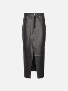 The Leather Midaxi Skirt in Black – FRAME The Perfect Marriage, Midaxi Skirt, Work Fits, Chic Skirts, Black Leather Skirts, Blazer Designs, Perfect Marriage, Shoe Size Conversion, Leather Care