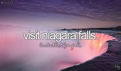 the words visit niagara falls are written in white