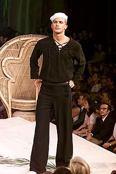 Jean Paul Gaultier Menswear, Gaultier Menswear, Jean Paul Gaultier 90s, Vogue Men, Fashion 80s, 80s Mens, Clean Aesthetic, Sailor Fashion