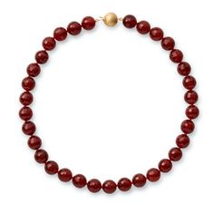 Since 1861, Gump's has been a destination for jewelry that is distinctive and timeless. To ensure each piece is created to our exacting standards, our expert in-house jewelry team oversees every step of the production process. The result is a statement of pure elegance. Faceted carnelian beads, 12mm. Diamonds, 0.06ctw. 18-karat yellow gold. 17"L. Classic Polished Beads Jewelry For Formal Occasions, Luxury Formal Gemstone Beads Necklace, Formal Gemstone Beads Necklace, Formal Round Necklace With Polished Beads, Elegant Natural Stones Gemstones, Formal Round Polished Beads Necklace, Red Faceted Carnelian Jewelry, Elegant Red Polished Gemstones, Elegant Red Agate Necklace