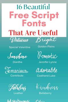 16 Wonderful Free Script Fonts That Are Absolutely Stunning Cricut Fonts Free, Script Fonts Free, Wedding Fonts Calligraphy, Free Typography, Best Free Script Fonts, Resin Pens, Silhouette Fonts, Fonts Script