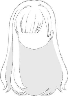 Easy Anime Hairstyles Drawing, Bangs Drawing Anime, Anime Hairstyles Bangs, Falling Hair Reference, Anime Base Female With Hair, Drawing Curtain Bangs, Straight Hair With Bangs Drawing, Hair Drawing Bangs, Gacha Bangs