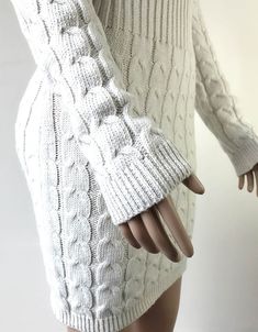 FREE SHIPPING Autumn Winter Knitted Sweater Dress Wedding Dress Casual, Knitted Sweater Dress, Winter Knit Sweater, Sweaters Women, Dress Autumn, Casual Wedding Dress, Sweater Dress Midi, Outfit Dress, Knit Sweater Dress