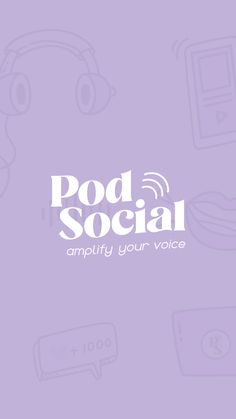 the pod social logo on a purple background