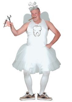 It looks like your smile might be missing something! This Men's Tooth Fairy Costume is a super funny costume for men to wear. Be ready to pick up any missing teeth you may find. Tooth Fairy Costume, Tooth Fairy Costumes, Snk Cosplay, Diy Kostüm, Fun World, Funny Costumes, Fantasias Halloween, 웃긴 사진, Fairy Costume