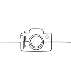 a camera that is sitting in the middle of a line on a white background with an empty