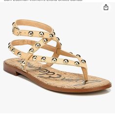 Nwt Sam Edelman Sand Color Leather Sandals. Cork Insoles With Embellished Details. Beautiful And Comfortable Sam Edelman Sandals, Sand Color, Sam Edelman Shoes, Ankle Straps, Strappy Sandals, Sam Edelman, Women's Shoes Sandals, Boat Shoes, Leather Sandals