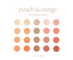 peach and orange instagram covers with the words peach and orange in different colors on them