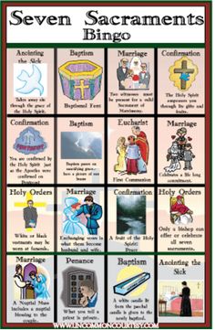 the seven sacraments are shown in this poster