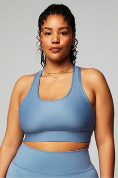 On-The-Go Medium Impact Sports Bra Fabletics blue female Activewear >> Womens >> Sports Bras >> Medium Impact plus Training External Pocket/Moisture-Wicking/Removable Bra Cups Female Activewear, Womens Sports, Love Now, Bra Cups, Sports Bras, Active Wear For Women, Upf 50, Moisture Wicking, Sports Bra